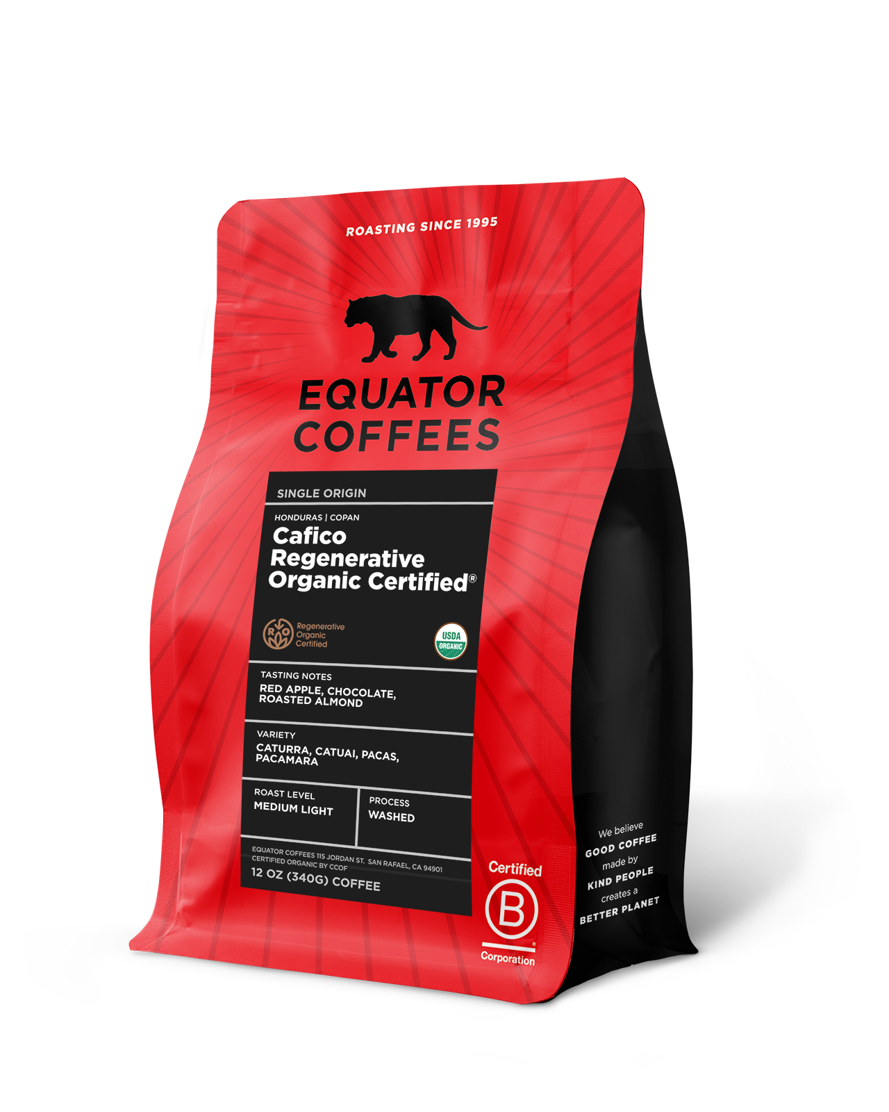 Honduras Cafico Regenerative Organic Certified | 12oz bag of whole bean coffee | Equator Coffees