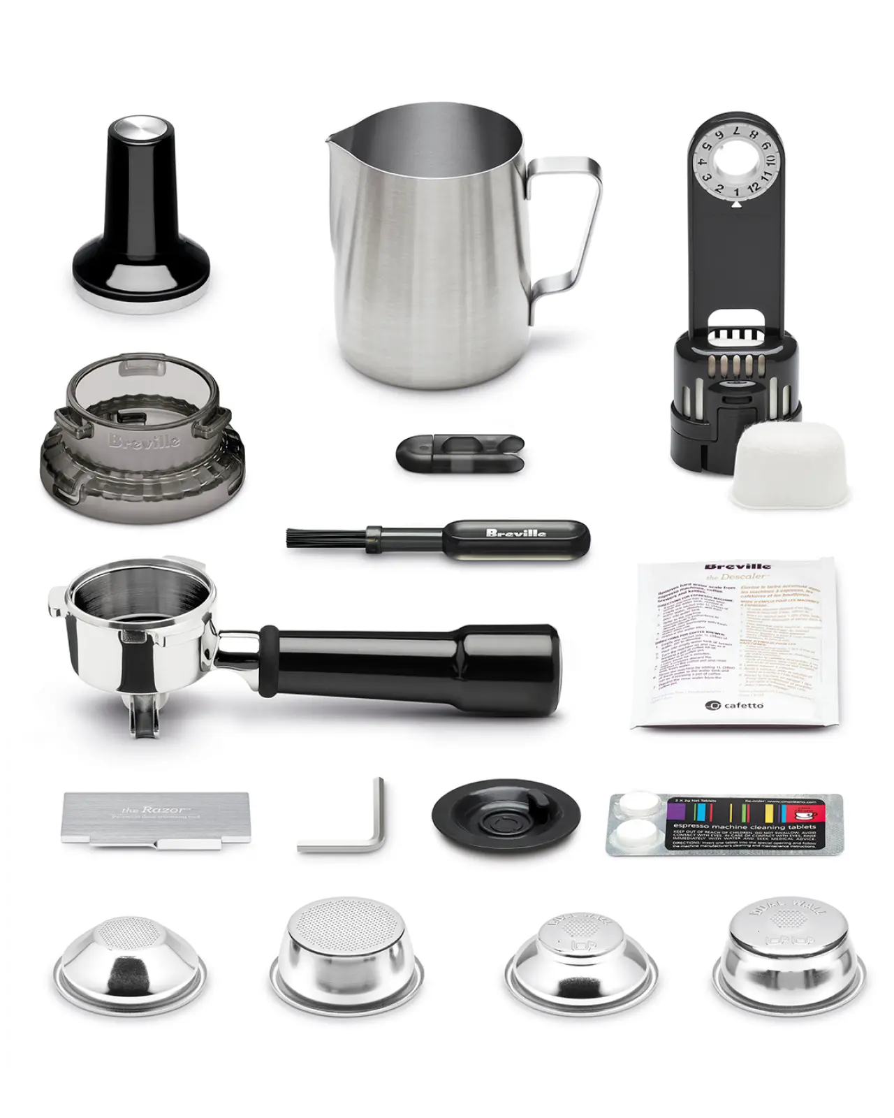 Breville Barista Express Espresso Machine | Includes two bags of Equator coffee | Included accessories | Equator Coffees