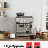 Breville Barista Express Espresso Machine on a kitchen counter | Equator Coffees