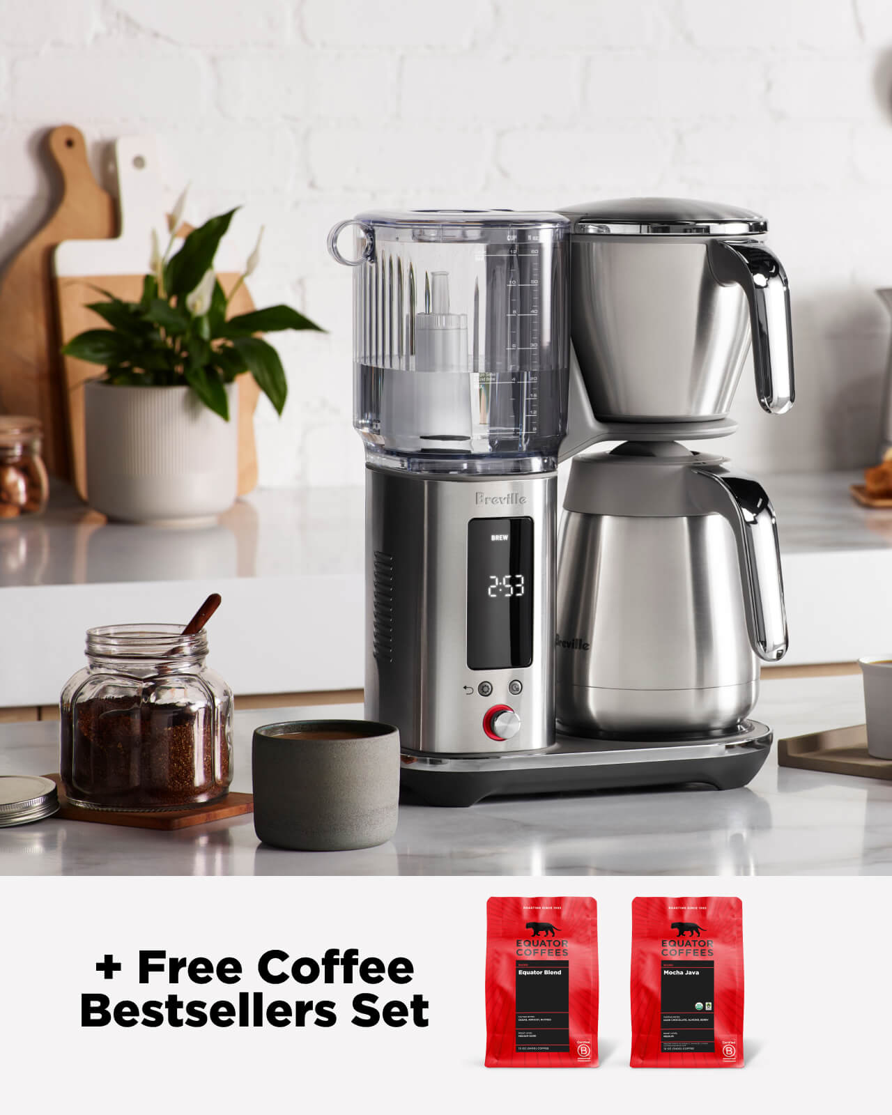 Breville Luxe Thermal Brewer on a kitchen counter | Equator Coffees