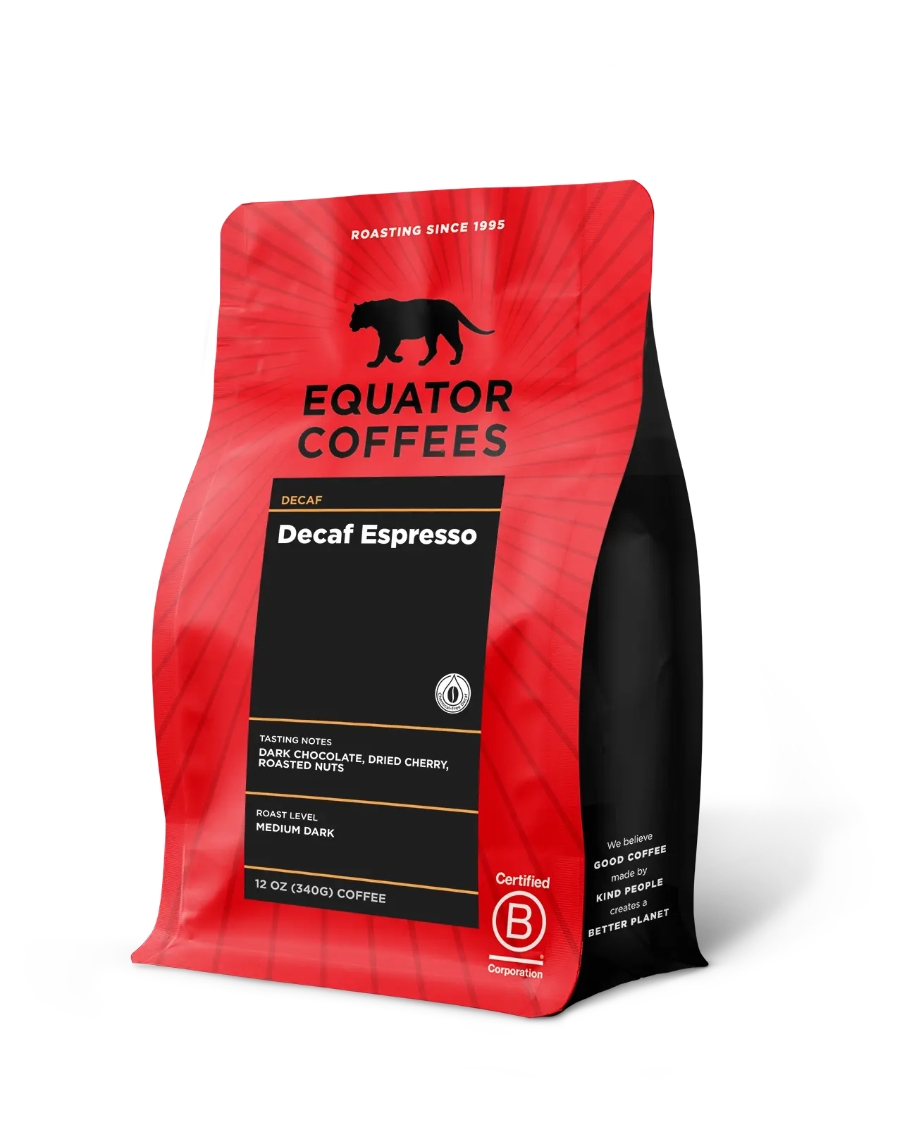Decaf Espresso | 12oz Bag of Whole Bean Decaf Espresso | Equator Coffees