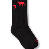 Equator Tiger Performance Socks in Black and Red | Equator Coffees