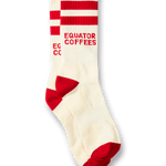 Equator Tiger Performance Socks in Retro White and Red | Equator Coffees