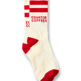 Equator Tiger Performance Socks in Retro White and Red | Equator Coffees