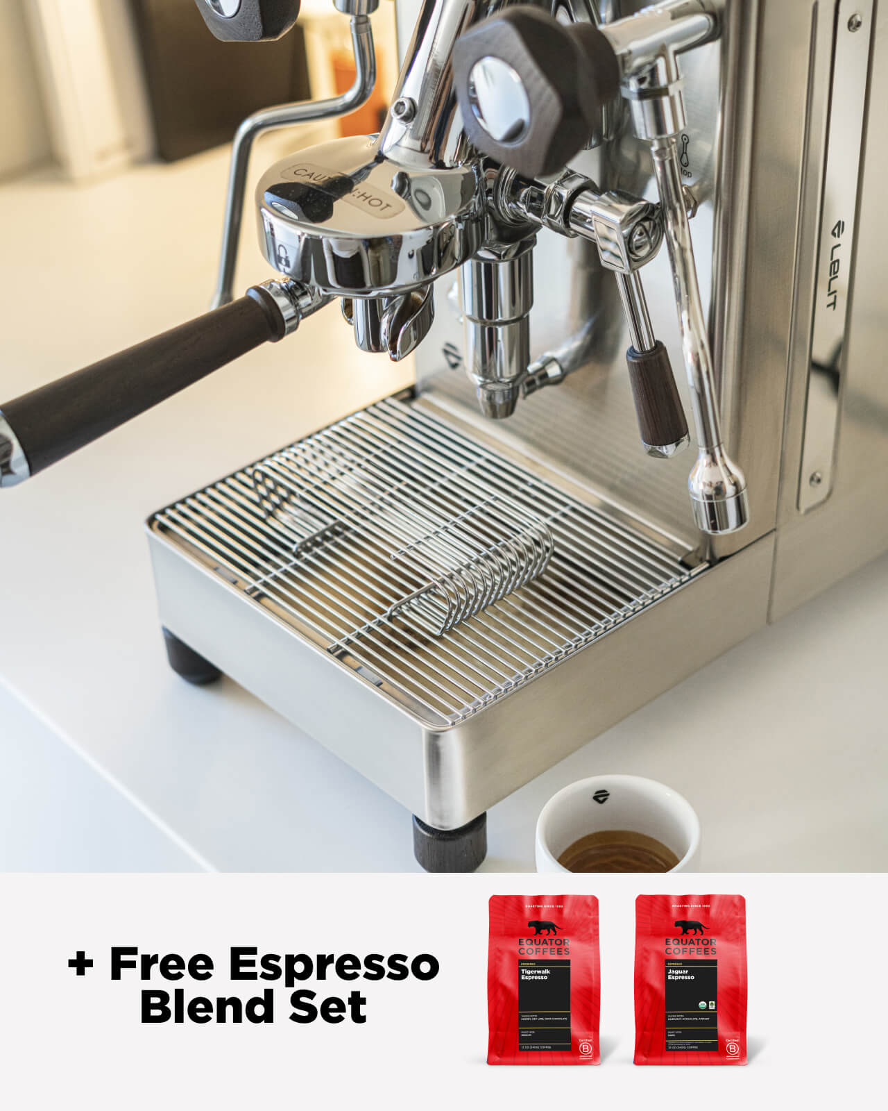 Lelit MaraX3 espresso machine on a kitchen counter | Equator Coffees